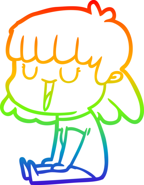 gökkuşağı gradyan çizimi bir insan tarafından çizilmiş bir karikatür kadın