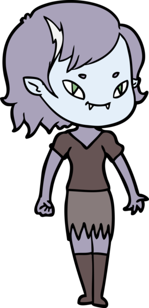 Bir insan tarafından çizilmiş çizgi film dostu vampir kız.