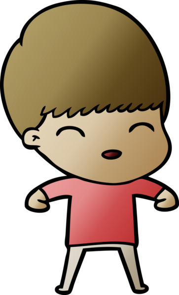 Bir insan tarafından çizilmiş mutlu çizgi film çocuğu.