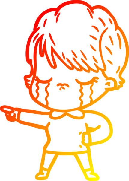 Bir insan tarafından çizilmiş, ağlayan bir çizgi kadın çizimi.