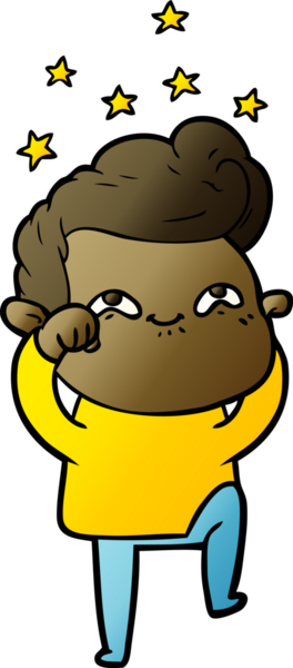 Bir insan tarafından çizilmiş heyecanlı bir çizgi film.