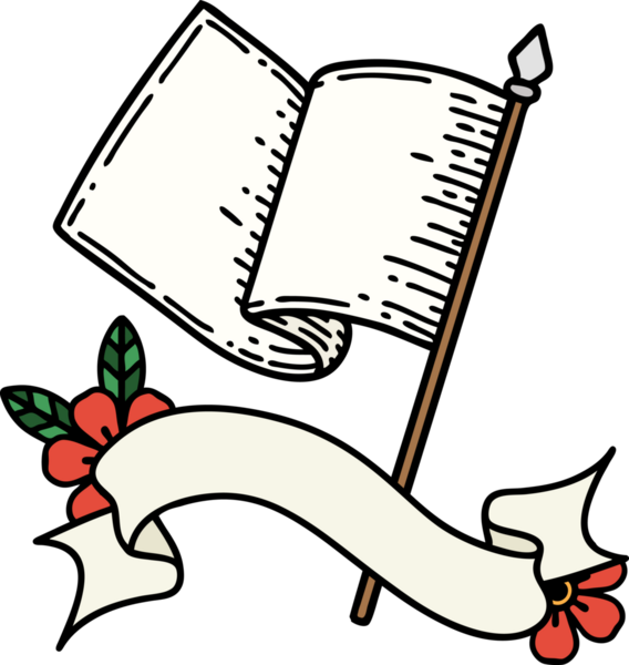 Bir insan tarafından çizilmiş beyaz bayrak dövmeli.