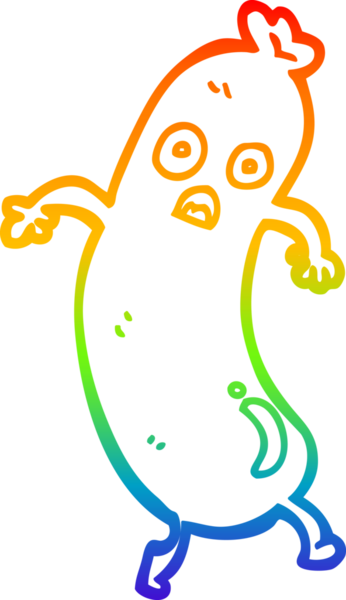 gökkuşağı gradyan çizgi çizimi bir insan tarafından çizilmiş bir sosis