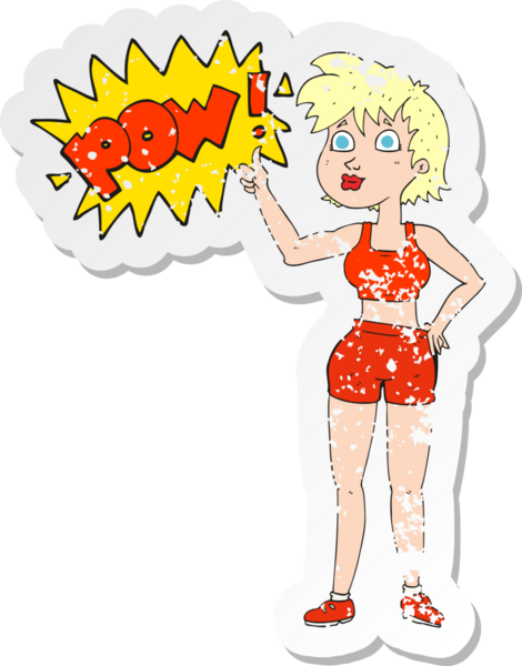 Mutlu bir jimnastik salonundaki bayanın insan tarafından çizilmiş baş parmak işareti.