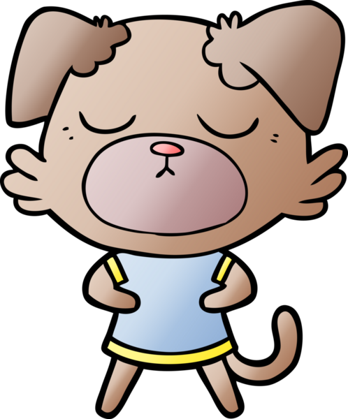 Bir insan tarafından çizilmiş şirin bir çizgi film köpeği.