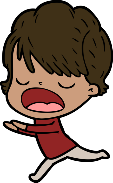 Bir insan tarafından çizilmiş bir karikatür kadın konuşuyor.