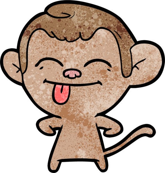 Bir insan tarafından çizilmiş komik çizgi maymun.