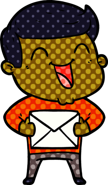 Bir insan tarafından çizilmiş gülen çizgi film adamı.