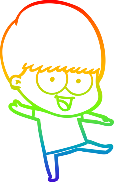 gökkuşağı gradyanı çizimi bir insan tarafından çizilmiş mutlu bir çizgi film çocuğu