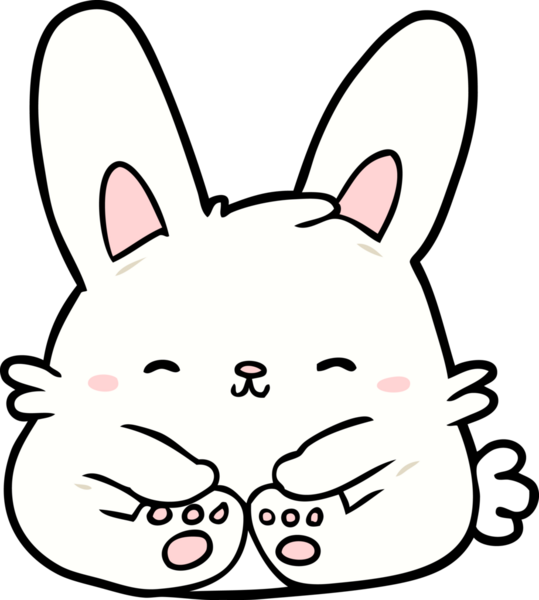 Bir insan tarafından çizilmiş sevimli çizgi film tavşanı.
