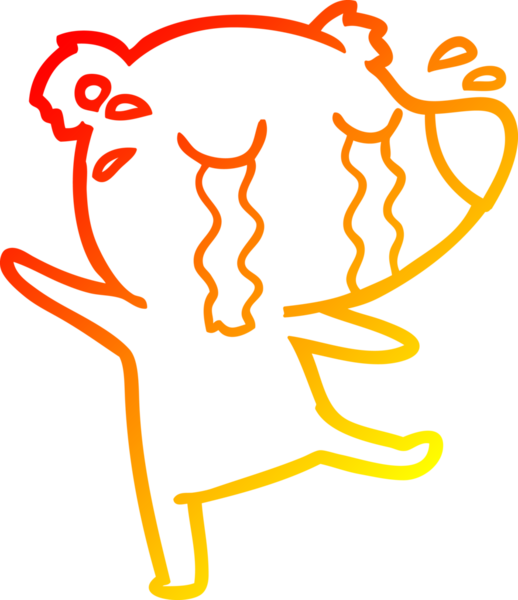 Bir insan tarafından çizilmiş ağlayan kutup ayısının sıcak çizgi çizimi