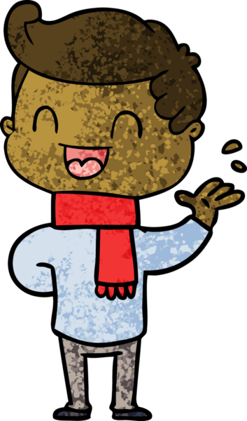 Bir insan tarafından çizilmiş mutlu bir adam.