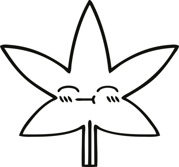 Bir insan tarafından çizilmiş bir sonbahar yaprağının çizgi çizimi