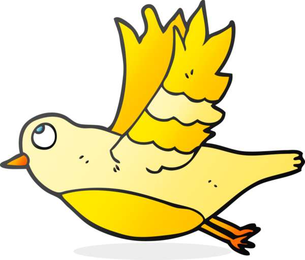 Bir insan tarafından çizilmiş serbest çizim karikatür kuşu.