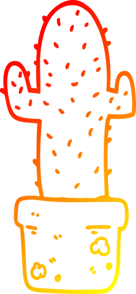 Bir insan tarafından çizilmiş bir kaktüsün sıcak çizgi çizimi