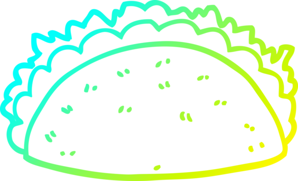 Bir insanın çizdiği taco çizgi filminin soğuk gradyan çizgisi.