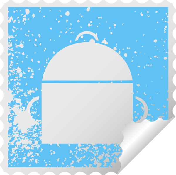 Bir insan tarafından çizilmiş sırt çantasının kare soyma etiketi.