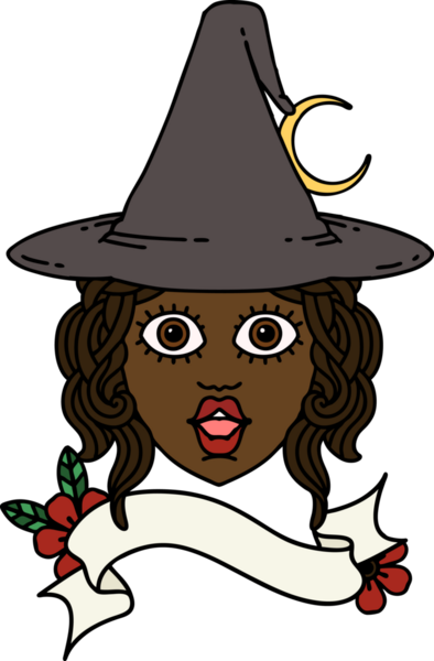 Retro Dövme Tarzı İnsan Cadı Yüzü Bir İnsan Tarzı Çizmiş