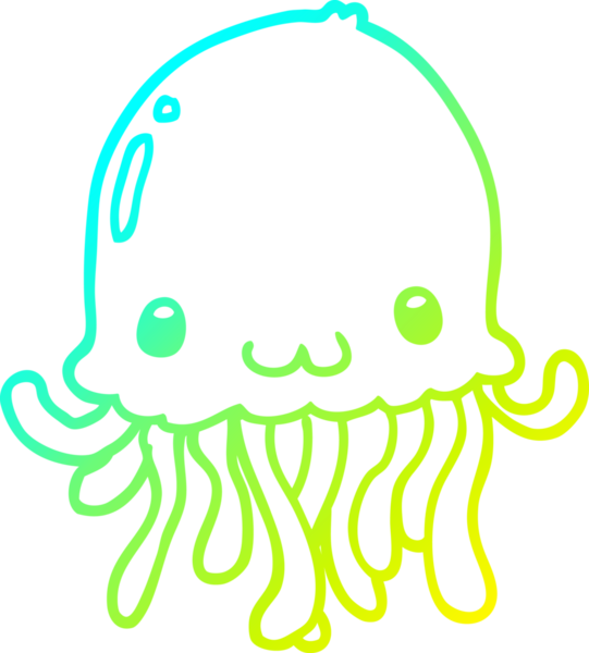 Bir insan tarafından çizilmiş bir denizanasının soğuk gradyan çizgisi