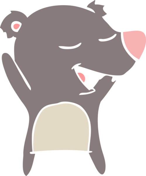 Bir insan tarafından çizilmiş düz renkli çizgi film ayısı