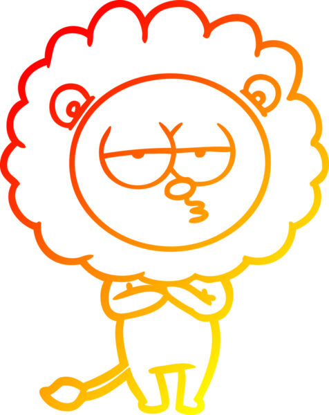 Bir insan tarafından çizilmiş yorgun bir aslanın çizgi çizimi.