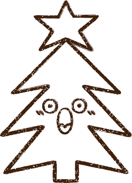 Bir insan tarafından çizilmiş Noel Ağacı Kömürü