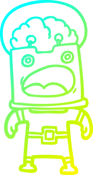 Bir insan tarafından çizilmiş soğuk gradyan robot çizimi