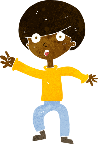 Bir insan tarafından çizilen panikleyen çocuk.