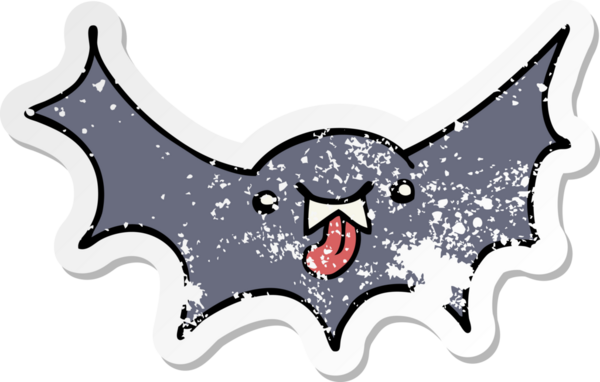 Bir insan tarafından çizilmiş vampir bir yarasanın sıkıntılı çıkartması.