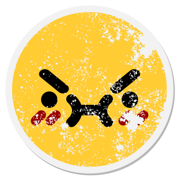 Bir insan tarafından çizilmiş kaba yüz dairesel etiketi