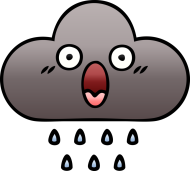 Bir insan tarafından çizilmiş fırtına yağmuru bulutunun gölgeli karikatürü