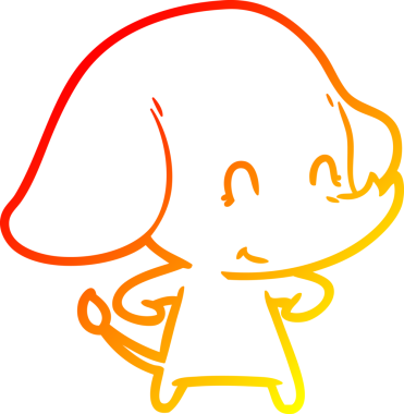 Bir insan tarafından çizilmiş şirin bir fil çizimi.