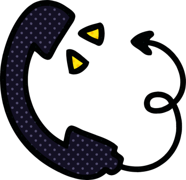 bir insan tarafından çizilmiş bir telefon alıcısının çizgi roman tarzı