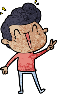 Bir insan tarafından çizilmiş heyecanlı bir çizgi film.