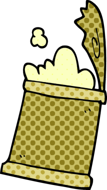 Çizgi film karalaması. Bir insan tarafından çizilmiş yiyecek konservesi.