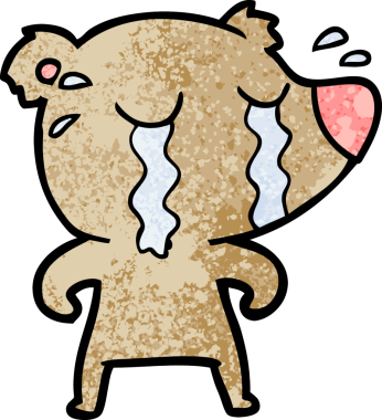 Bir insan tarafından çizilmiş ağlayan ayı.