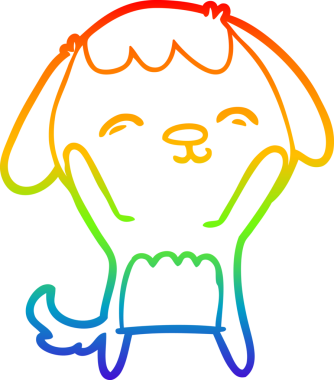 gökkuşağı gradyan çizimi Mutlu bir çizgi köpek çizimi Bir insan tarafından çizilmiş