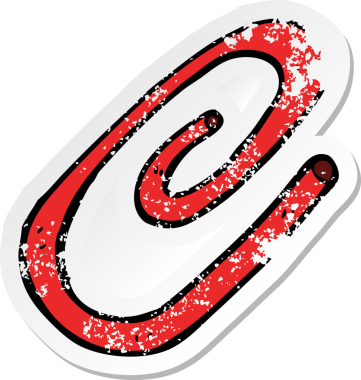 Bir insan tarafından çizilmiş kırmızı renkli bir karikatür yapıştırması.