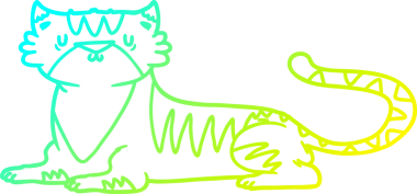 Bir insan tarafından çizilen çizgi film kaplanı çizimi.