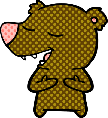 Bir insan tarafından çizilmiş çizgi film ayısı.