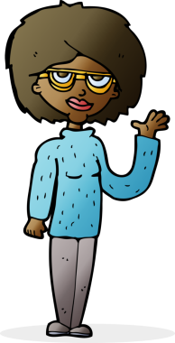 Bir insan tarafından çizilmiş karikatür kadın.