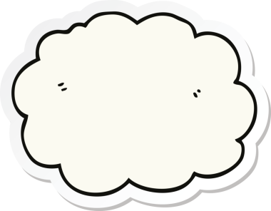 Bir insan tarafından çizilmiş bir karikatür bulutunun etiketi