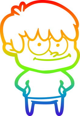 gökkuşağı gradyanı çizimi bir insan tarafından çizilmiş mutlu bir çizgi film adamı