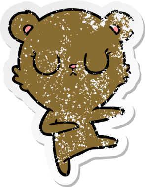 Bir insan tarafından çizilmiş barışçıl bir ayı yavrusunun sıkıntılı çıkartması.