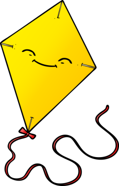 Bir insan tarafından çizilmiş çizgi film uçurtması.