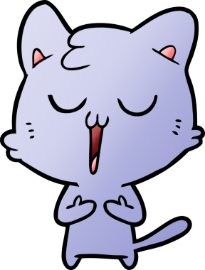 Bir insan tarafından çizilmiş çizgi film kedisi.