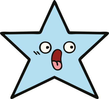 Bir insan tarafından çizilmiş yıldız balığı çizgi filmi.