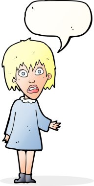 Bir insan tarafından çizilmiş konuşma balonuyla şok olmuş bir karikatür.