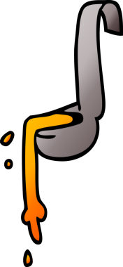 Bir insan tarafından çizilmiş yemek kepçesi.