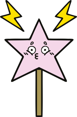 Bir insan tarafından çizilmiş sihirli bir değnek.